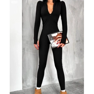 Kadın Uzun Kollu V Yaka Parmak Geçirmeli Detay Kaşkorse Tulum