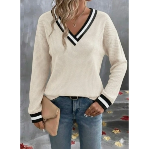 Kadın Uzun Kollu V Yakalı Waffle Bluz