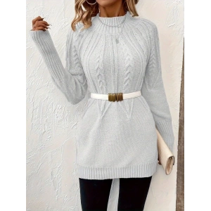 Kadın Uzun Kollu Yarı Balıkçı Yaka Triko Bluz