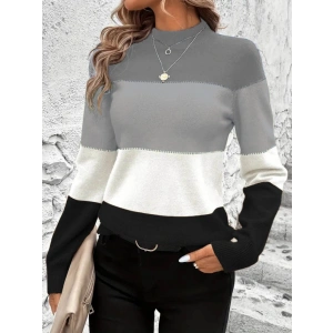 Kadın Uzun Kollu Yarı Balıkçı Yaka Triko Kazak