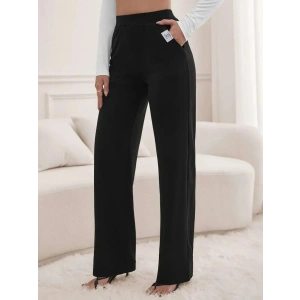 Kadın Yüksek Bel Cepli Geniş Kesim Ithal Krep Pantolon