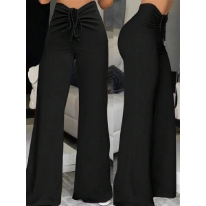 Kadın Yüksek Bel önden Büzgülü Ispanyol Ithal Krep Pantolon