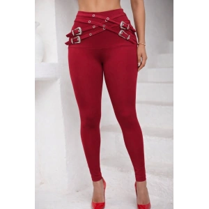 Kadın Yüksek Bel önden çapraz Kuş Göz Detaylı Dalgıç Tayt