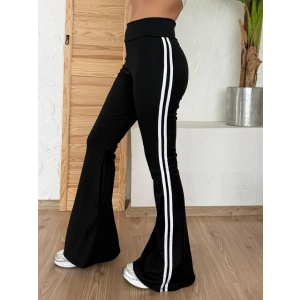 Kadın Yüksek Bel şerit Detaylı Ispanyol Paçalı Dalgıç Pantolon