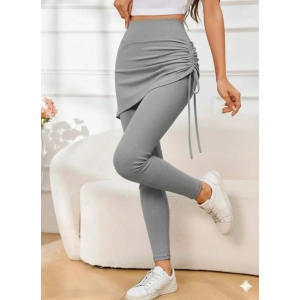 Kadın Yüksek Bel Yandan Büzgülü Alttan Uzun Kaşkorse Tayt Etek