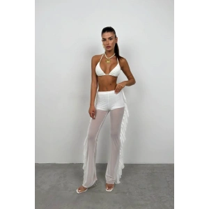 Katlı Transparan Pantolon