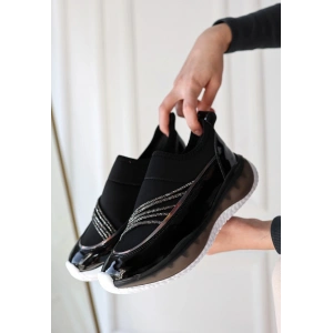 Keita Siyah Rugan Streç Detaylı Spor Ayakkabı