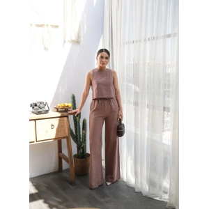 Keten Bluz Ve Pantolon İki̇li̇ Takim