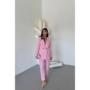 KETEN CEKET  PANTOLON TAKI  Pembe