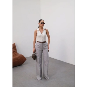 Keten Kemerli̇ Ve Dökümlü Palazzo Pantolon (Kemer Dahi̇l)