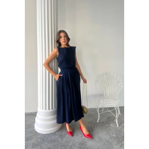 KETEN KOUZ BUZ  AXİ ETEK TAKI  acivert