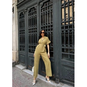 KETEN TULU BEL BAĞLAA DETAYLI  Yeşil