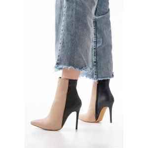 LS-216 Nut Yüksek İnce Topuklu Fermuarlı Kadın Bot