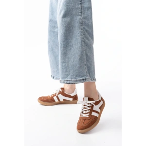 M-1004 Taba Süet Bağcıklı Termo Taban Günlük Kadın Spor