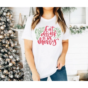 Noel İçin Özel Tasarım Tshirt  Beyaz