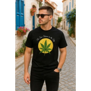 Ön Ve Arka Baskılı Oversize Bisiklet Yaka Tshirt iyah