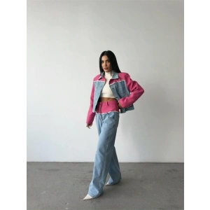 PARÇALI KOT CEKET  PANTOLON TAKI  Fuşya