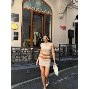 POLYVİCON ÇİFT KEMER DETAYLI ELBİE  Bej