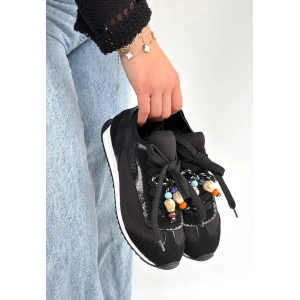 Riaf Siyah Cilt Bağcıklı Spor Ayakkabı