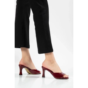 S-617 Bordo Rugan Günlük Topuklu Kadın Terlik