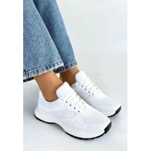 Slar Beyaz Cilt Bağcıklı Spor Ayakkabı