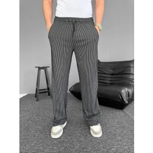 u Yolu Çizgili Cepli Pantalon  iyah