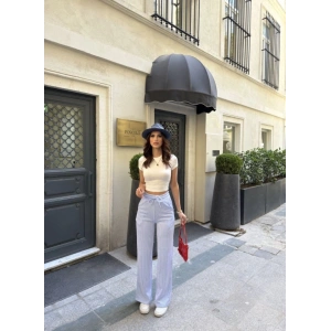 u Yolu Çizgili Kolay Kombinle Ne Bilir Cepli Pantolon  Açık avi