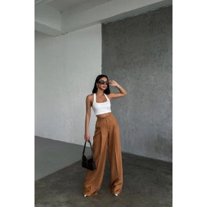 Üç Düğme Detayli Palazzo Pantolon