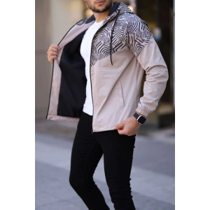 Unisex Kapüşonlu İçi Astarlı Yağmurluk  Bej