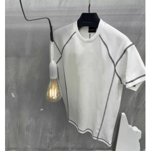 Unisex Karoyaka Dikişli Oversize Thirt  Beyaz