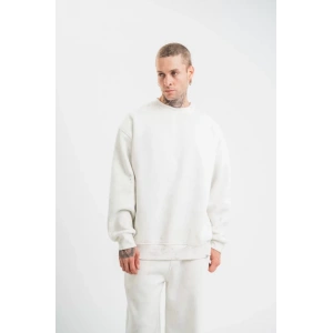 Unisex Uzun Kol Bisiklet Yaka Yıkamalı weathirt  Beyaz