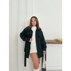 Uzun kaşe gömlek petrol yeşili st255812