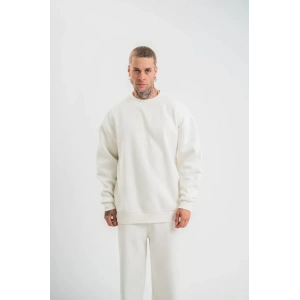 Uzun Kol Bisiklet Yaka Basic weathirt  Beyaz