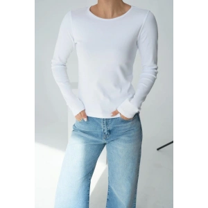 Uzun Kol Örme Body  Beyaz