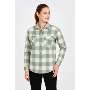 Uzun Kollu Oduncu Gömlek  u Yeşili