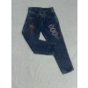 4-6 yaş kız çocuk jeans pantolon nakış işlemeli mavi