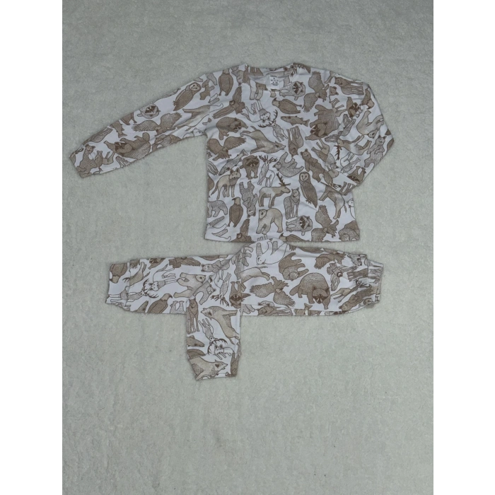 3-4-5 yaş pijama takımı beyaz alt üst kız çocuk