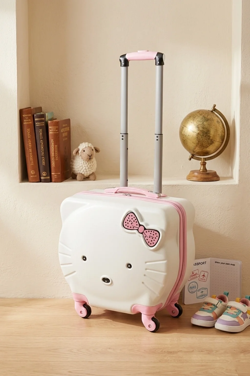 Hello Kitty Pembe Lüks Çocuk Valizi - Önden Görünüm