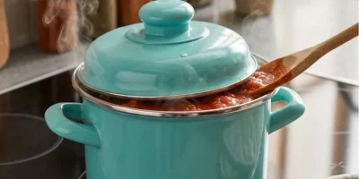 İtalyan Lüks Emaye Mini Tencere (Turkuaz) | Nishev.com