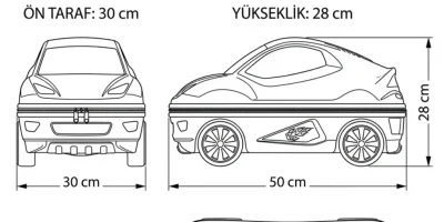 Lüks Çekçekli Çocuk Araba Valizi | Çocuklar İçin Seyahat Çantası - Nishev