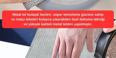 Premium Çelik Tel Bulaşık Bezi 5li Set | Zorlu Kirler İçin Profesyonel Çözüm