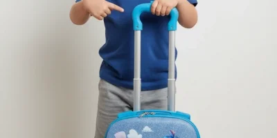 Stitch Desenli Çocuk Valizi | Parlak Mavi Kabin Boy Bavul - Nishev
