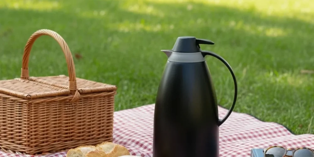 Cam İç Hazneli Vakumlu Termos 1.0 Litre Siyah | Nishev