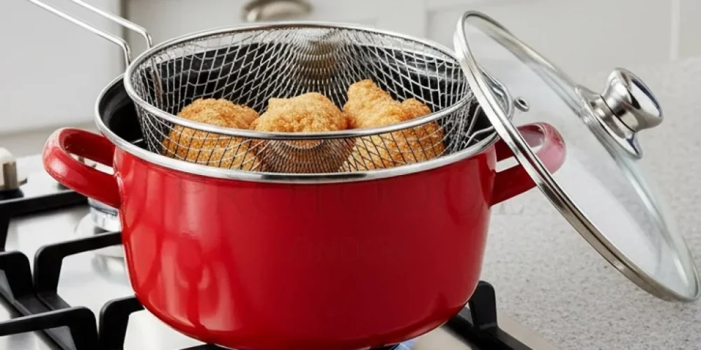 Prestij 22 cm Emaye Fritöz Tenceresi – 3.5 Litre Kırmızı | Nishev