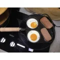3 Gözlü 3 Bölmeli Çok Amaçlı Omlet Pankek Ergonomik Tava