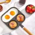 3 Gözlü 3 Bölmeli Çok Amaçlı Omlet Pankek Ergonomik Tava