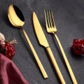 Flora 90 Parça Lüks Gold Çelik Çatal-Kaşık Seti