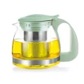 Su Yeşili Renkli Süzgeçli Cam 700ml Çay & Kahve Hazinesi