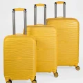 901 3lü Valiz Bavul Seti Sarı - Darbelere Karşı Yüksek Koruma