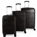 901 3lü Valiz Bavul Seti Siyah - Darbelere Karşı Yüksek Koruma